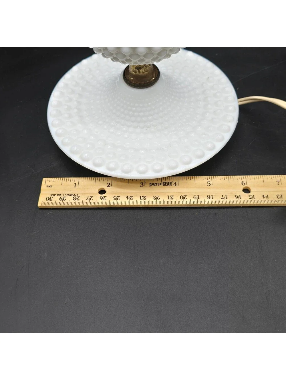 Vintage Hobnail Milk Glass Boudoir Lamps Pair Mid Century Fenton Style Set of 2